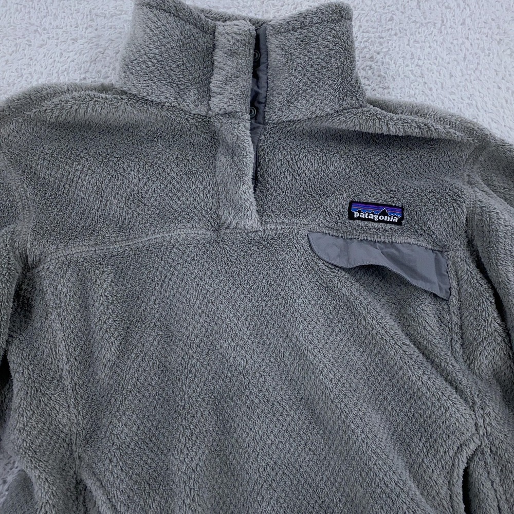 Patagonia Women's Medium Gray‎ Polartec Thermal Pro Fleece Sherpa Jacket Snap-T